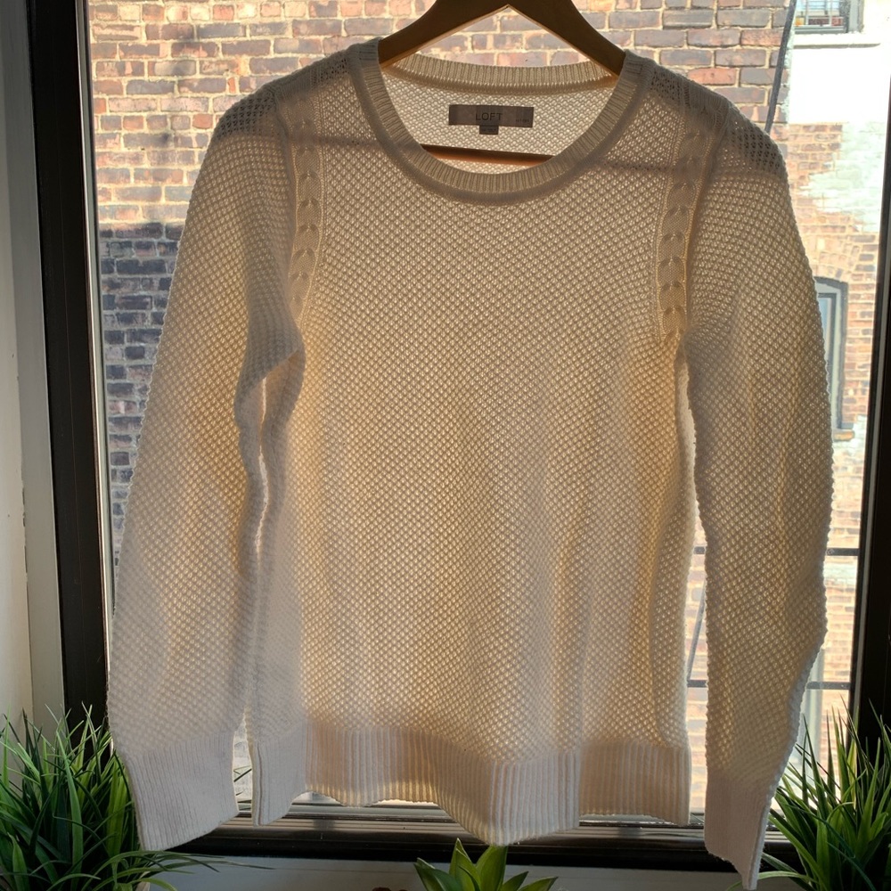 Loft White Knitted Sweater